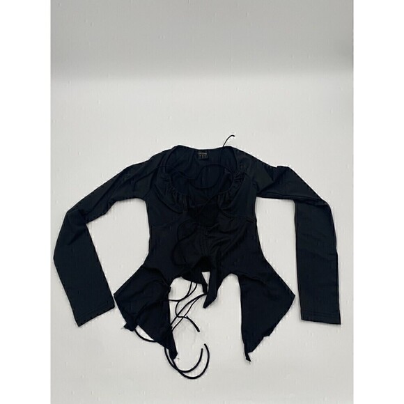 Cape Clique Black Crop Top Drawstring Women Small - Picture 4 of 15